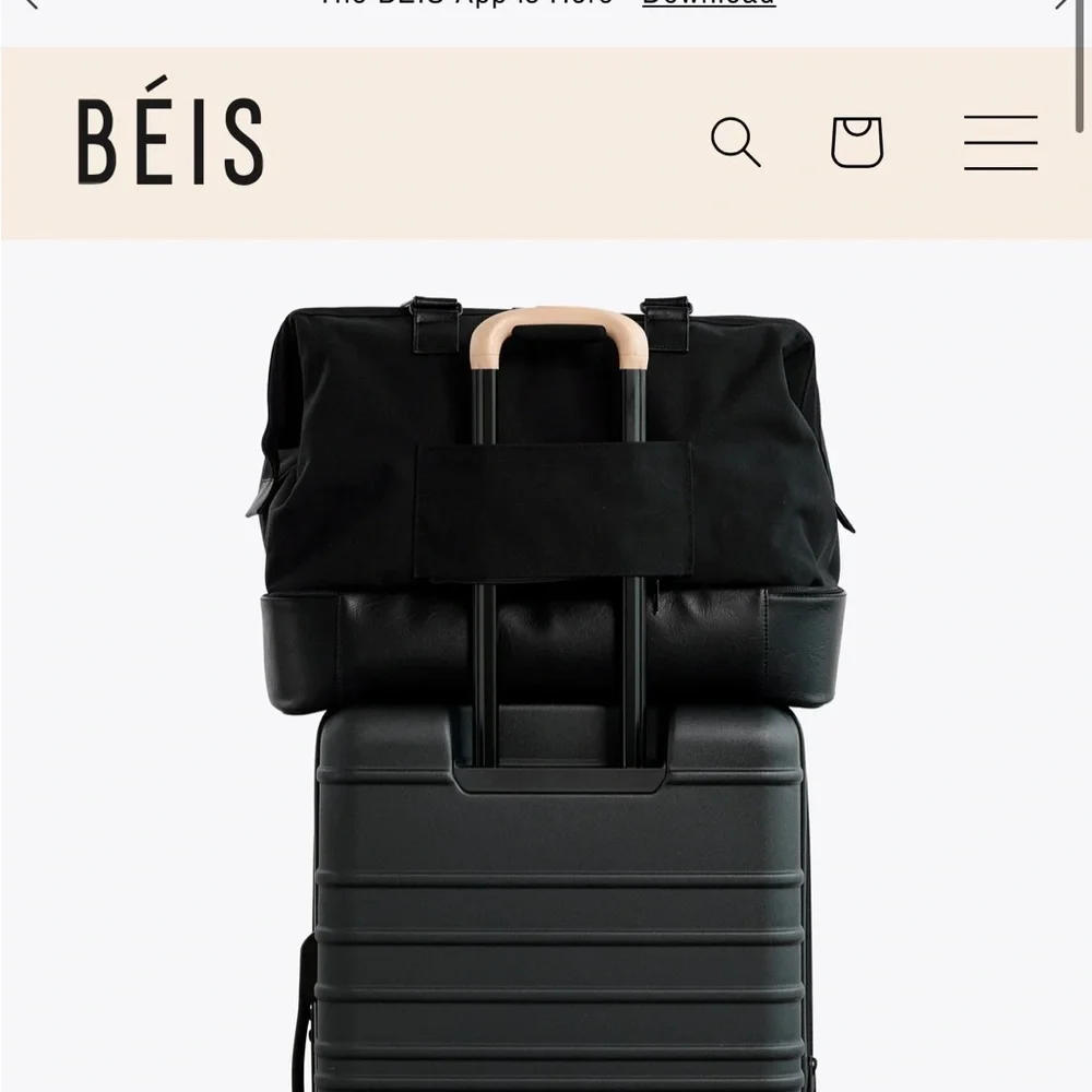 BEIS ‘The Weekender’ Black Travel Duffel Bag - Picture 2 of 5